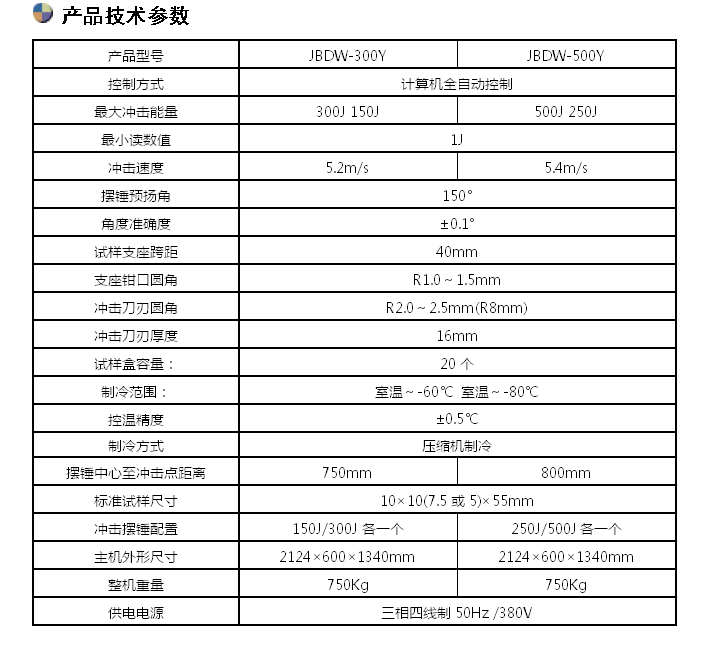 300J/500J微機全自動(dòng)低溫沖擊試驗機